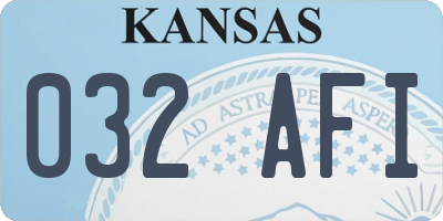 KS license plate 032AFI