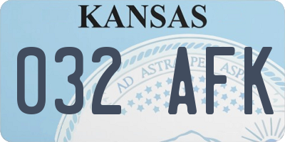 KS license plate 032AFK