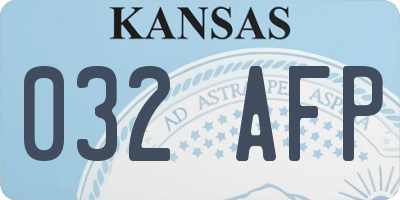 KS license plate 032AFP