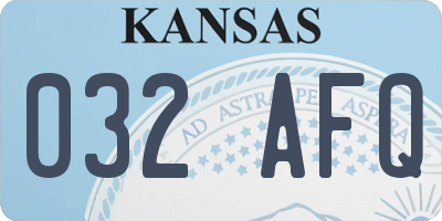 KS license plate 032AFQ