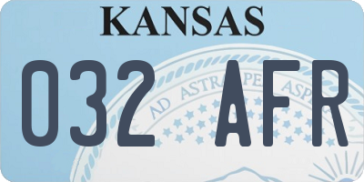 KS license plate 032AFR