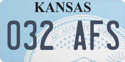 KS license plate 032AFS