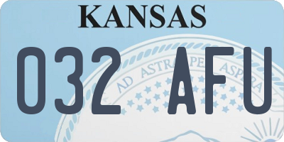 KS license plate 032AFU