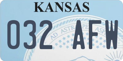 KS license plate 032AFW