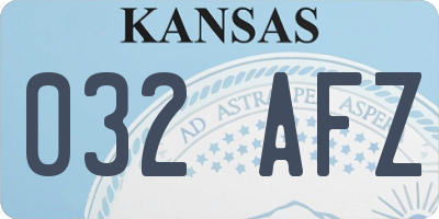 KS license plate 032AFZ