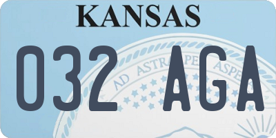 KS license plate 032AGA
