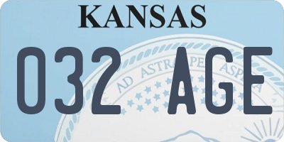 KS license plate 032AGE