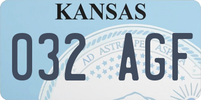 KS license plate 032AGF