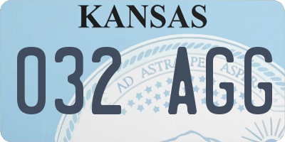 KS license plate 032AGG