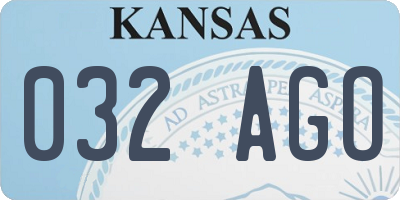 KS license plate 032AGO