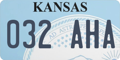 KS license plate 032AHA