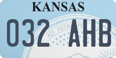 KS license plate 032AHB