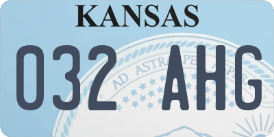 KS license plate 032AHG