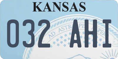 KS license plate 032AHI