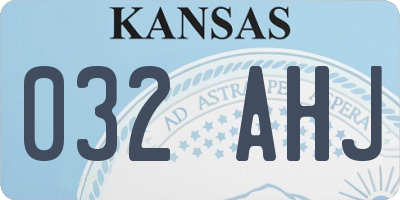 KS license plate 032AHJ