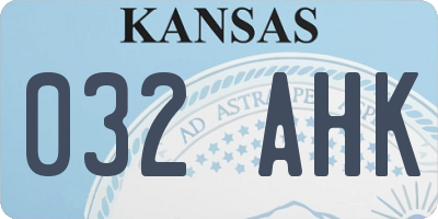 KS license plate 032AHK