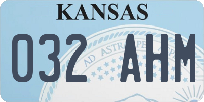 KS license plate 032AHM