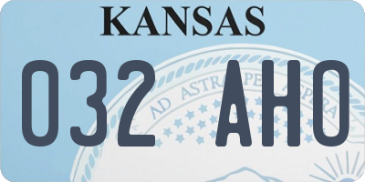 KS license plate 032AHO