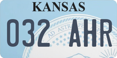 KS license plate 032AHR