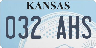 KS license plate 032AHS