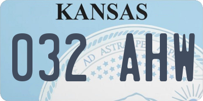 KS license plate 032AHW