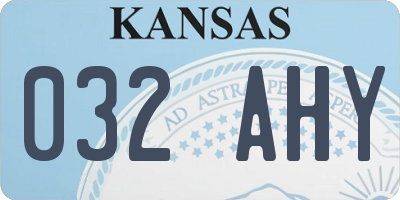 KS license plate 032AHY