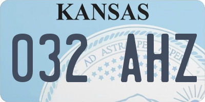KS license plate 032AHZ