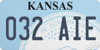 KS license plate 032AIE