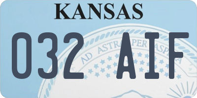 KS license plate 032AIF