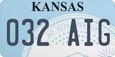 KS license plate 032AIG