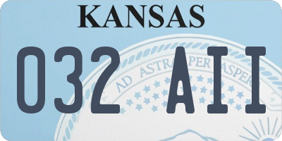 KS license plate 032AII
