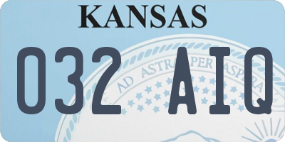 KS license plate 032AIQ
