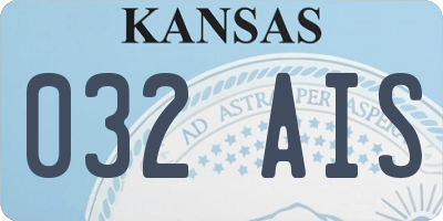 KS license plate 032AIS