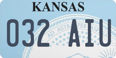 KS license plate 032AIU