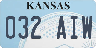 KS license plate 032AIW