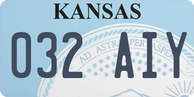 KS license plate 032AIY