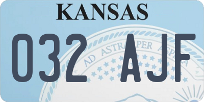 KS license plate 032AJF