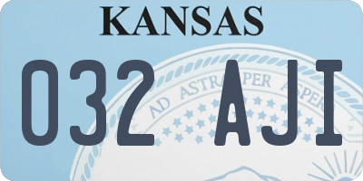 KS license plate 032AJI
