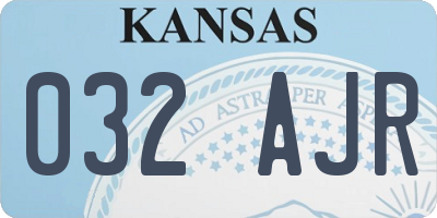 KS license plate 032AJR