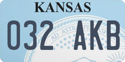 KS license plate 032AKB