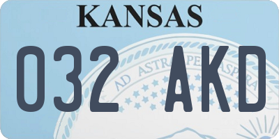 KS license plate 032AKD