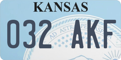 KS license plate 032AKF