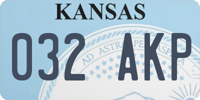 KS license plate 032AKP