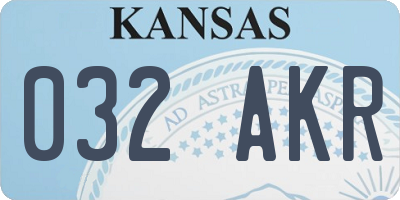 KS license plate 032AKR