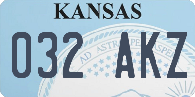 KS license plate 032AKZ
