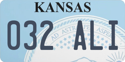 KS license plate 032ALI