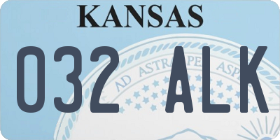 KS license plate 032ALK