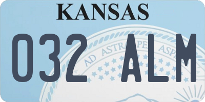 KS license plate 032ALM