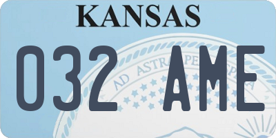 KS license plate 032AME