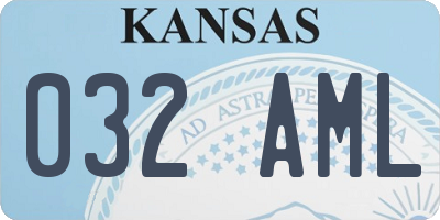 KS license plate 032AML